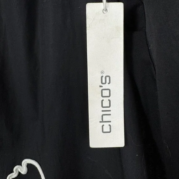 Chicos Maxi Dress Womens 2/12 Popover With Embroidery Pima Cotton Coastal Preppy - Picture 7 of 16